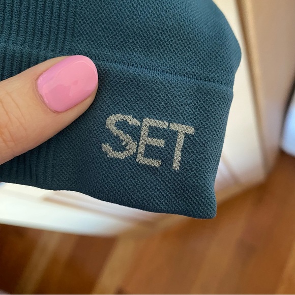 Set active sculptflex ribbed V bra and seamless leggings SET turquoise blue - Picture 9 of 10